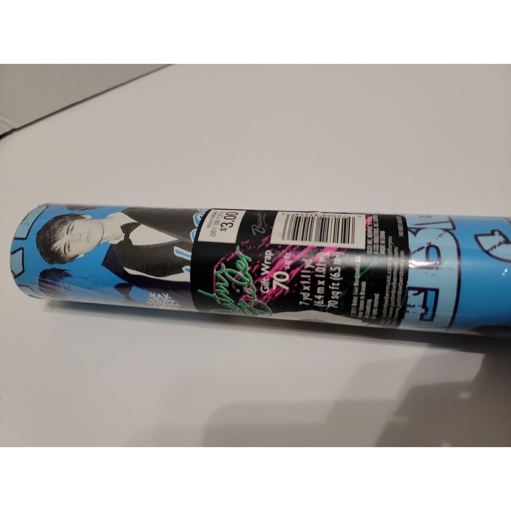 Justin Bieber Wrapping Paper Christmas Hannukah Gift Wrap Happy Holidays 2011